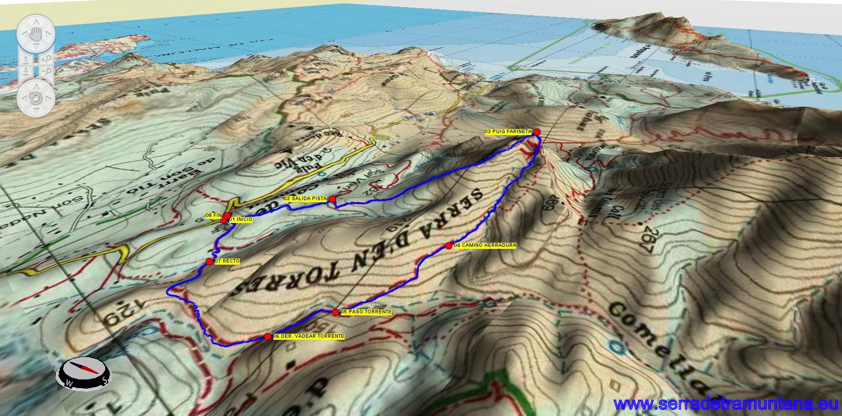 La ruta en 3D