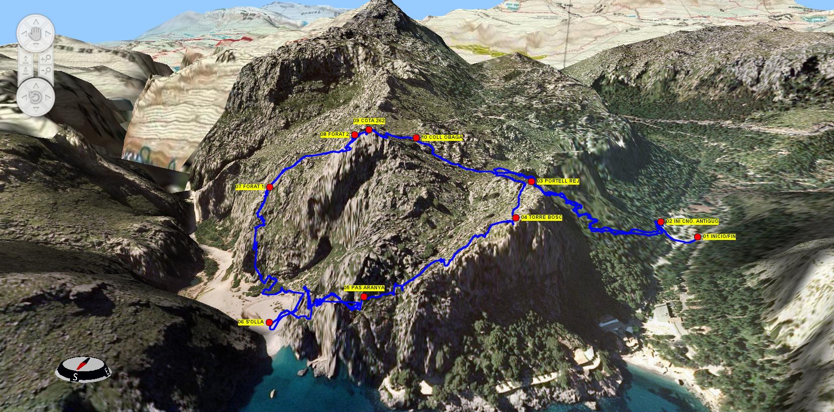La ruta en 3D